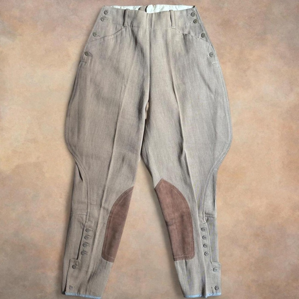 Vintage Equestrian Vintage Riding Pants Suede Knee Patch Jodhpur Breeches